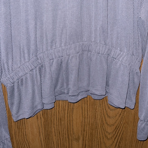 Gray Navy Blue Blouse - Picture 3 of 4